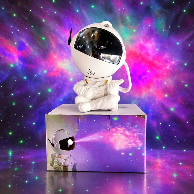 چراغ خواب کهکشانی فضانورد Astronaut Nebula Projector مدل نشسته گیتار به دست با ریموت کنترل